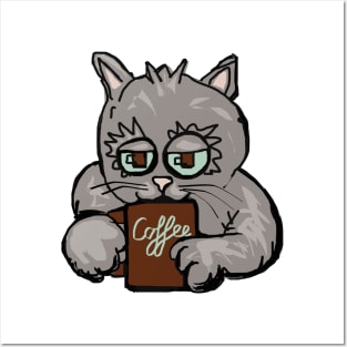 coffee cat Posters and Art